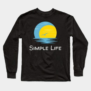 Simple Life - Flying Bird at Sunset Long Sleeve T-Shirt